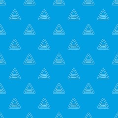 Poster - Crossing railroad barrier pattern vector seamless blue repeat for any use
