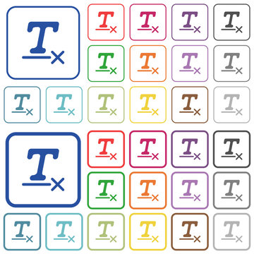Clear text format outlined flat color icons