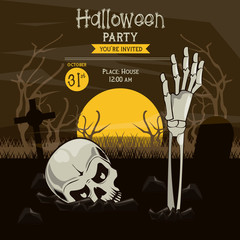 Poster - Halloween party invitation card