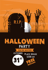 Wall Mural - halloween party invitation card