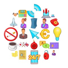 Poster - Work flow icons set. Cartoon set of 25 work flow vector icons for web isolated on white background