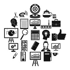 Poster - Business support icons set. Simple set of 25 business support vector icons for web isolated on white background