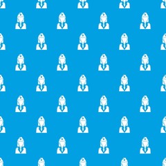 Canvas Print - Train conductor pattern vector seamless blue repeat for any use