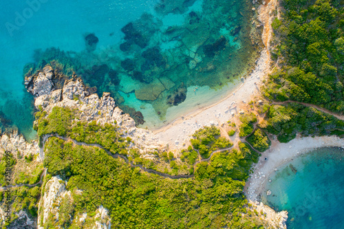 Foto Porto Timoni is an amazing beautiful double beach in Corfu Island, Greece