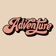 Poster - Adventure word typography style illustration