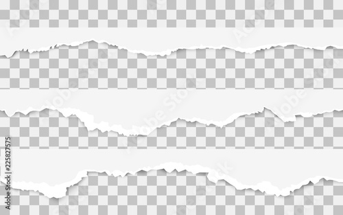 Fotografía Realistic torn paper set with ripped edges, space on transparent background