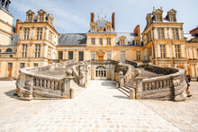 Fontainebleau With Famous Staircase In France