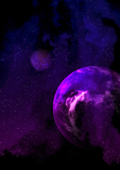 Wall Mural - purple planet in the space