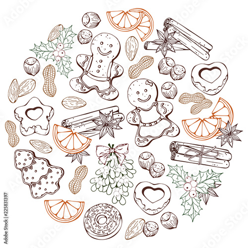 Group Of Vector Colorful Sketch Illustrations On The