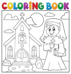 Coloring book happy nun topic 2