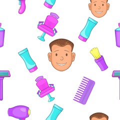 Poster - Hair cut pattern. Cartoon illustration of hair cut vector pattern for web