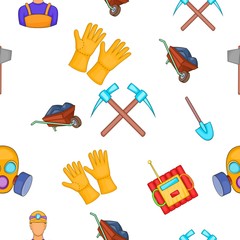 Poster - Coal mining pattern. Cartoon illustration of coal mining vector pattern for web