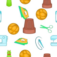 Poster - Embroidery kit pattern. Cartoon illustration of embroidery kit vector pattern for web