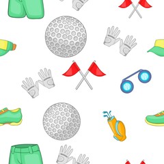 Canvas Print - Game of golf pattern. Cartoon illustration of game of golf vector pattern for web