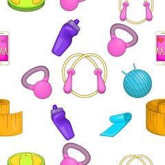 Poster - Fitness pattern. Cartoon illustration of fitness vector pattern for web