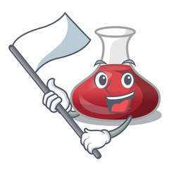 Sticker - With flag red wine decanter isolated on mascot