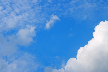 beautiful blue sky and white clouds on sunshine day