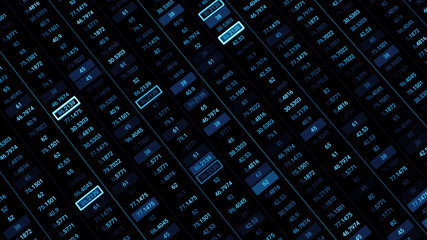 Poster - 3d render abstract background with stock market digits. Financial concept. Stock market data on display...