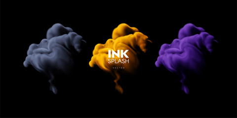 colorful ink splash.