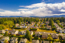 Aerial Drone Photo Seattle Washington Residential Neighborhoods