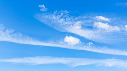 Wall Mural - view of blue sky with spindrift and cumulus clouds