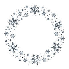 Wall Mural - holiday wreath with snowflakes on a white background. vector
