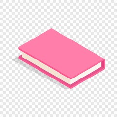 Poster - Pink book isometric icon 3d on a transparent background vector illustration