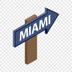 Poster - Sign arrow Miami isometric icon 3d on a transparent background vector illustration