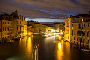 Poster - Canal Grande at night, Venice, Italy.