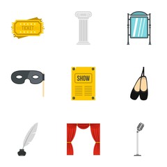 Sticker - Performance icons set. Flat illustration of 9 performance vector icons for web