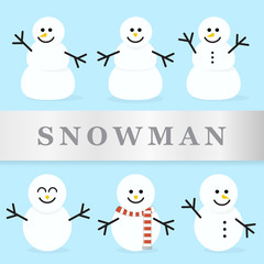 Canvas Print - cute snowman vector template