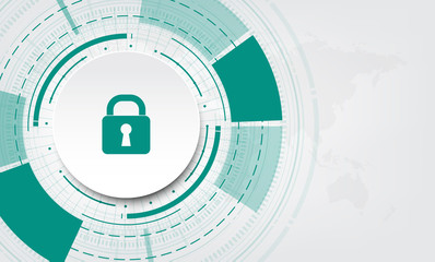 Fototapete - Abstract security digital technology background.protection mechanism and system privacy.vector illustration.