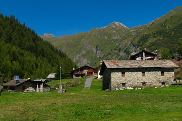 landscape of italian alps in val aosta