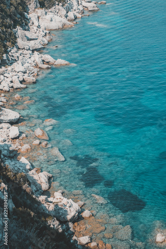 Fotografía Klares Wasser an Stein Küste Korfu Griechenland