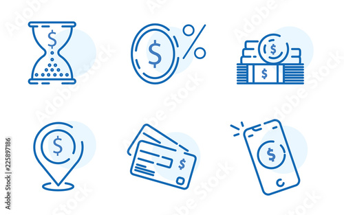 Cuadros en Lienzo Payment methods, financial items set, zero percent commission fee, credit card m