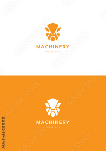 Robot machinery logo template. Tableau sur Toile