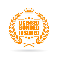 Canvas Print - Licensed bonded insured laurel business icon