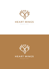 Heart Wings Logo Template.