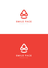 Smile face logo template.