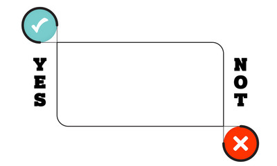 Poster - Vector text frame for your text with checkbox and ban symbol.