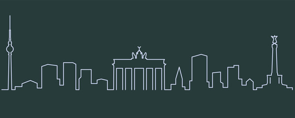 Wall Mural - Berlin Single Line Skyline