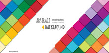 Mosaic 3d Paper Cut Out Abstract Background. For Business Presentation, Brochures, Posters Design.