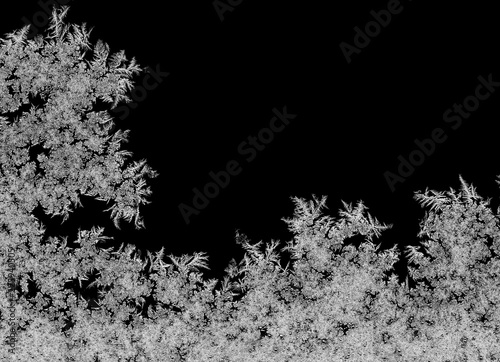 Fotografía Natural ice crystals frostwork on dark backround. Macro closeup.