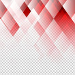 Geometric elements red color abstract vector with transparent background