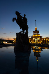 Wall Mural - the statue of david of sassoun in yerevan
