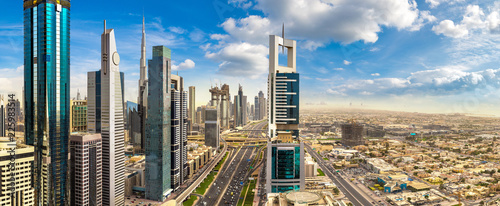 Obraz Dibond Widok z lotu ptaka w centrum Dubaju