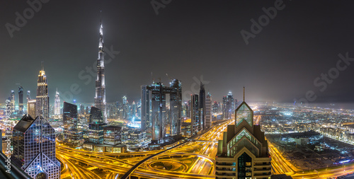 Obraz Dibond Śródmieście Dubaju w nocy