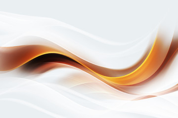Poster - Brown and gold modern waves. White background. Abstract creative graphic. Decorative concept for your project.