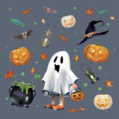 Sticker - Halloween  vector set