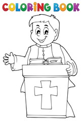 Coloring book young priest topic 2